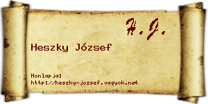 Heszky József névjegykártya